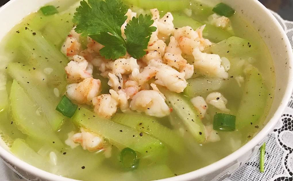 canh bầu tôm